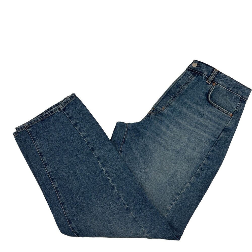 Madewell Women's Size 30 Curvy Pieced Barrel-Leg Jean Button-Fly 100% Cotton EUC